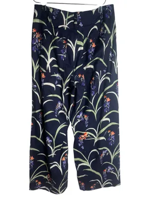 Anthropologie Maeve The Colette Cropped Wide-Leg Linen Blend Floral Pants thumbnail 3