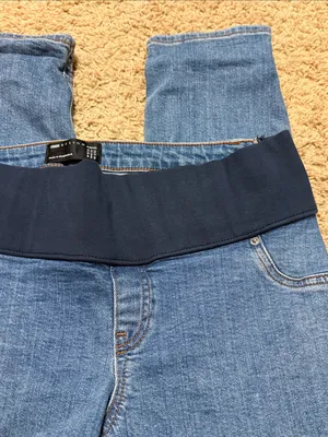 ASOS Maternity Blue Skinny Jeans with Navy Support Panel thumbnail 3