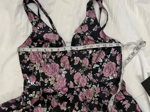 Lulus Beauty of Botany Black Floral Jacquard Skater Dress thumbnail 8