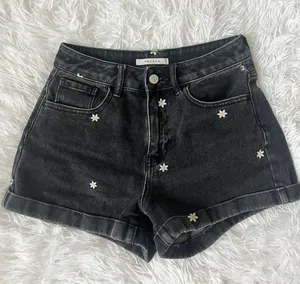 PacSun Emroidered Black Denim Shorts thumbnail 1