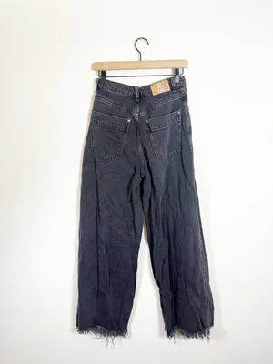 Free People We The Free Old West Slouchy High Rise Wide Leg Jeans Black 27 thumbnail 5