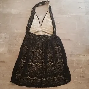 💕AUDREY 3+1💕 Black Lace Halter Dress - Boho Medium M thumbnail 2