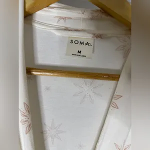 Soma White‎ Tan Star Robe Size Medium thumbnail 3
