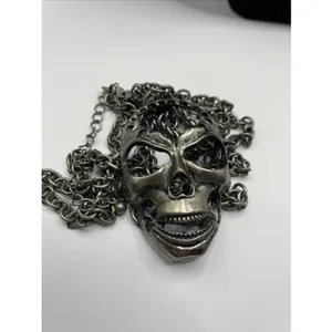 Skull Skeleton Head Rapper Necklace Punk Style Long READ thumbnail 5