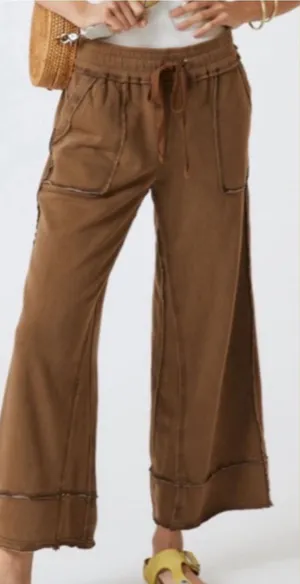 Anthropologie X Daily Practice The Seamed Wide Leg Pants Lounge Olive Green thumbnail 1