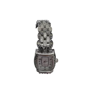 Miz Berger Women's Marcasite‎ Style Quartz Bracelet Watch Silver Tone thumbnail 3