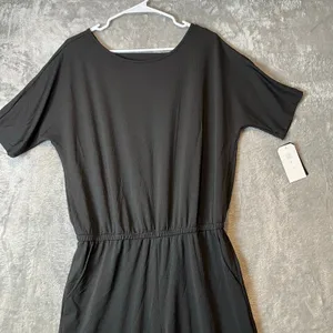 Clara Sun Woo Back Cut Out Jogger Pocket Jumpsuit Size‎ Medium New Black thumbnail 2