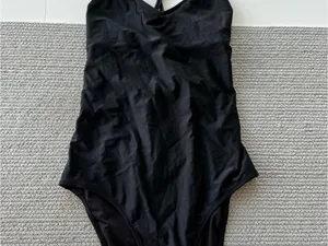 Aerie Viral Black Strappy One-Piece Swimsuit Size Medium Long thumbnail 8