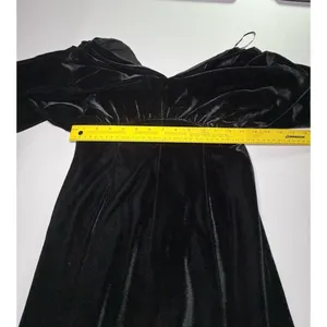 Chelsea 28 Velvet Dress Womens XS Black V Neck Short Sleeve NWOT thumbnail 5