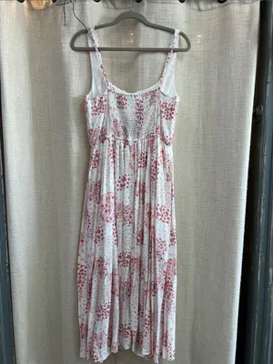 Floral Sleeveless Corset Front Tie Midi Dress Medium thumbnail 16