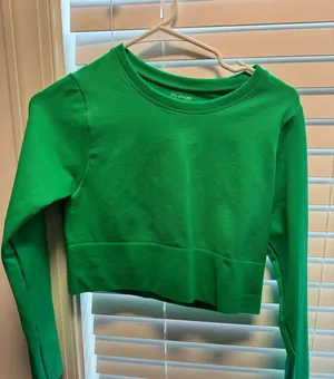 Aerie Offline Long Sleeve Green Crop thumbnail 3
