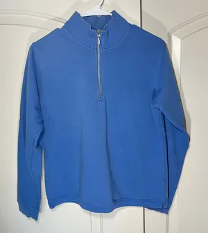 Nike Quarter Zip Sweatshirt Womens Medium‎ Blue Fleece Pullover Vintage Y2K thumbnail 1