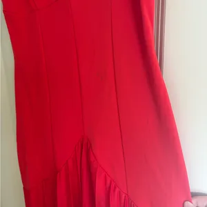 ASOS DESIGN ruffle sleeve seamed pleated maxi dress in red thumbnail 9