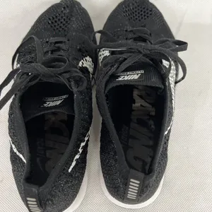 Nike Flyknit Racer 'Black White" Knit mesh low sneaker shoe 526628 020 SZ 5.5 thumbnail 6