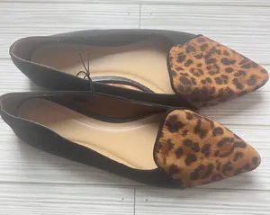 Gap Women’s Black and Animal Print Pointed Toe D’Orsay Ballet Flats Sz 7 thumbnail 3
