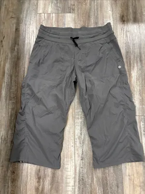 Lululemon Gray Dance Studio Crop with Drawstring size 12 thumbnail 4
