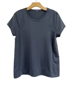 Lululemon Athletic Tech Tee Shirt Blue Gray Crew Neck Activewear Size‎ 6/8 thumbnail 1