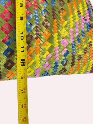 Large Colorful Mexican Woven Straw Tote Bag Market Beach Boho Handmade thumbnail 9