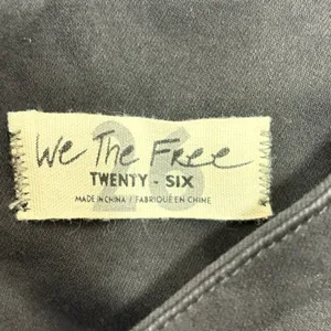 Free People We The Free Venice Beach Flare Jeans Black Crossover V-Waist Size 26 thumbnail 9
