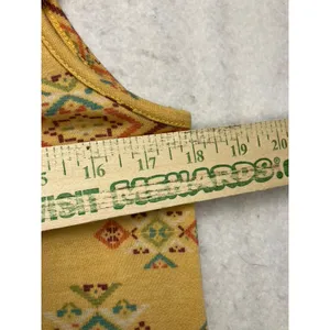 Perfect‎ Peach Sleeveless Dress Women Size S Yellow Aztec Ruffle Neck PPD10587 thumbnail 5