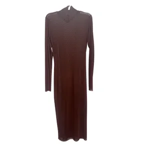 Fore Brown Mesh Sheer Long Sleeve Mock Neck 2 Piece Dress M Layered thumbnail 4