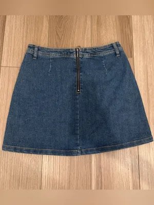 Vintage New York & Company Blue Denim Lace-Up Front Mini Skirt thumbnail 2