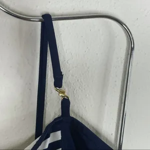 Vintage Jantzen 90's Blue Red Striped Gold Chain Swimsuit thumbnail 5