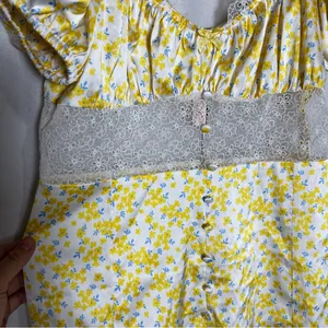 NWT For Love And Lemons Daffodil X Victoria’s Secret Mini Dress Yellow Floral S thumbnail 7