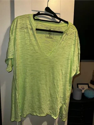 NWOT Free People We The Free Maddie Burnout Tee- Lime Green $58 MSRP thumbnail 2