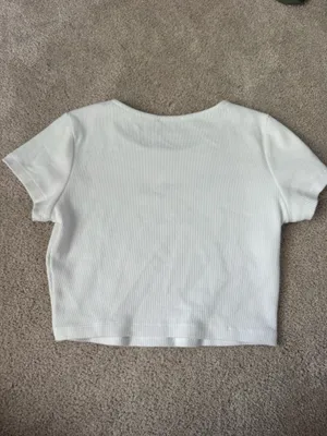 Zara Ribbed Baby Tee | Size XS thumbnail 2