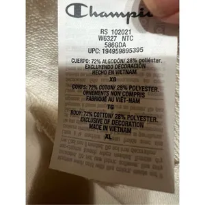 Champion Cream Crop Sweatshirt Sz XL NWOT thumbnail 7