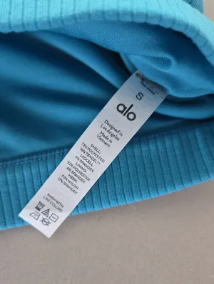 Alo Yoga White Ribbed Wellness Slort Bra Size S thumbnail 9