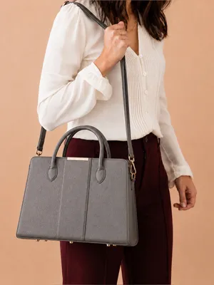 Shae New With Tags Acquisition Work Tote Grey with Gold Hardware STURDY thumbnail 1