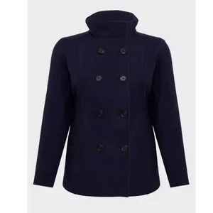 Torrid Navy Blue‎ Double Breasted Pea Coat Pockets Size 1X thumbnail 5