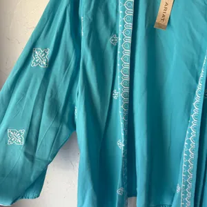 Ariat Misty Kimono Maui Blue‎ Open Front Embroidered Cardigan S/P NWT thumbnail 5
