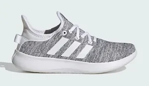Adidas Sz 8 Cloudfoam Pure White Black Pull On Knit Athletic Sock Sneakers thumbnail 1