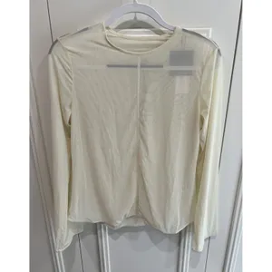 Uniqlo Mame Kurogouchi‎ Sheer Crew Neck Long Sleeve T-Shirt Cream Size XL New thumbnail 2