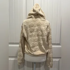 Angel Cult Women’s Cream Hoodie With Hearts Size S thumbnail 2