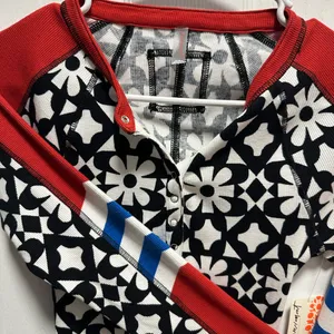 NWT FREE PEOPLE FP Movement Women's Kick Off Printed Layer Top in Aspen Onyx thumbnail 11