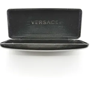 Versace Sunglasses Case Black Gold Logo Hard Clamshell Eyewear Protector  READ thumbnail 3