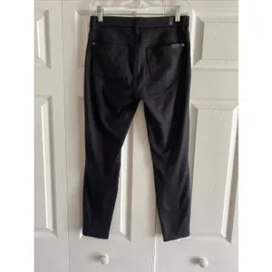 7 For All Mankind Faux‎ Suede Skinny Pants Womens Size 27 Black Coated Ankle thumbnail 5