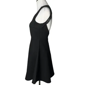 Lulus Women's Black Lace Open Back Skater Short Dress Size M Cocktail Fit & Flare thumbnail 5