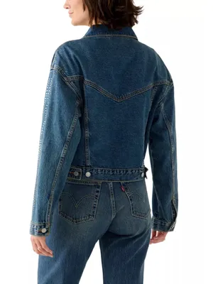 NEW Levi’s Shrunken '90s Bling Solargenic Cropped Trucker Jacket - Size XL thumbnail 3