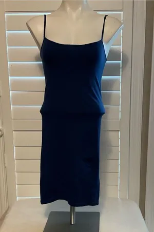 Yelete Navy Blue Tank Top with Spaghetti Straps thumbnail 1