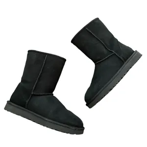 UGG Classic Short II Black Suede Shearling Winter Boots Size 7 thumbnail 2