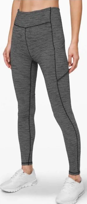 Lululemon Speed Up Tight 28" Full-On Luxtreme Women 8 Legging Heather Black Knit thumbnail 1