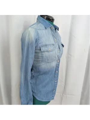 Abercrombie & Fitch Snap Button Denim Western Shirt XS thumbnail 4