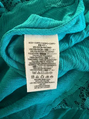 Free People NWOT Elegant Teal Lace High-Low Tunic thumbnail 7