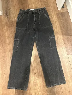 RSQ Dark Gray Denim Cargo Pants SIZE 28 thumbnail 1