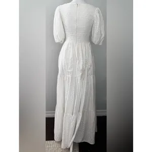 Mille white Eyelet Cotton Maxi Dress summer Women's Size S thumbnail 12